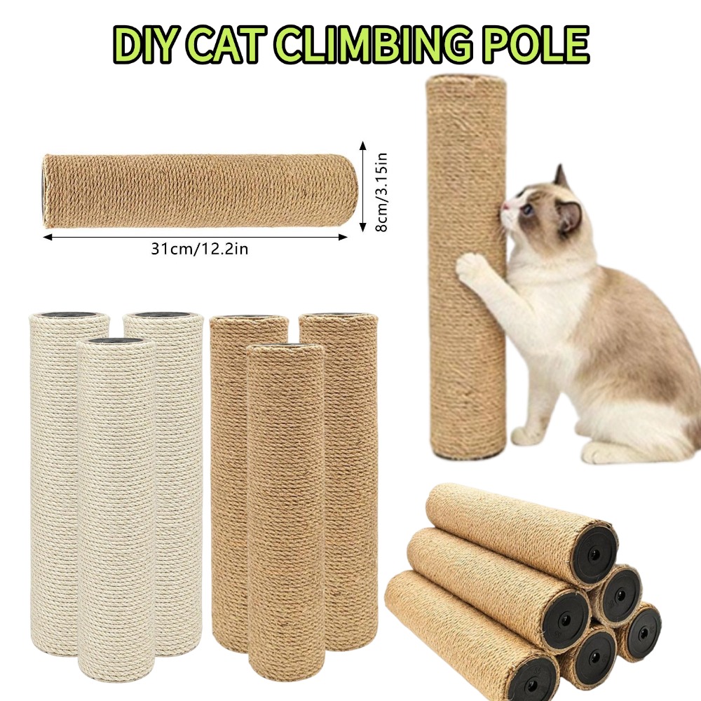 Cat Window Perch - อุปกรณ์เสริมเสาปีนป่ายสำหรับแมว DIY ของเล่นแมวแบบ DIY เสาข่วนเล็บพร้อมเชือกป่านศรนารายณ์ อุปกรณ์เสริมสำหรับสัตว์เลี้ยง