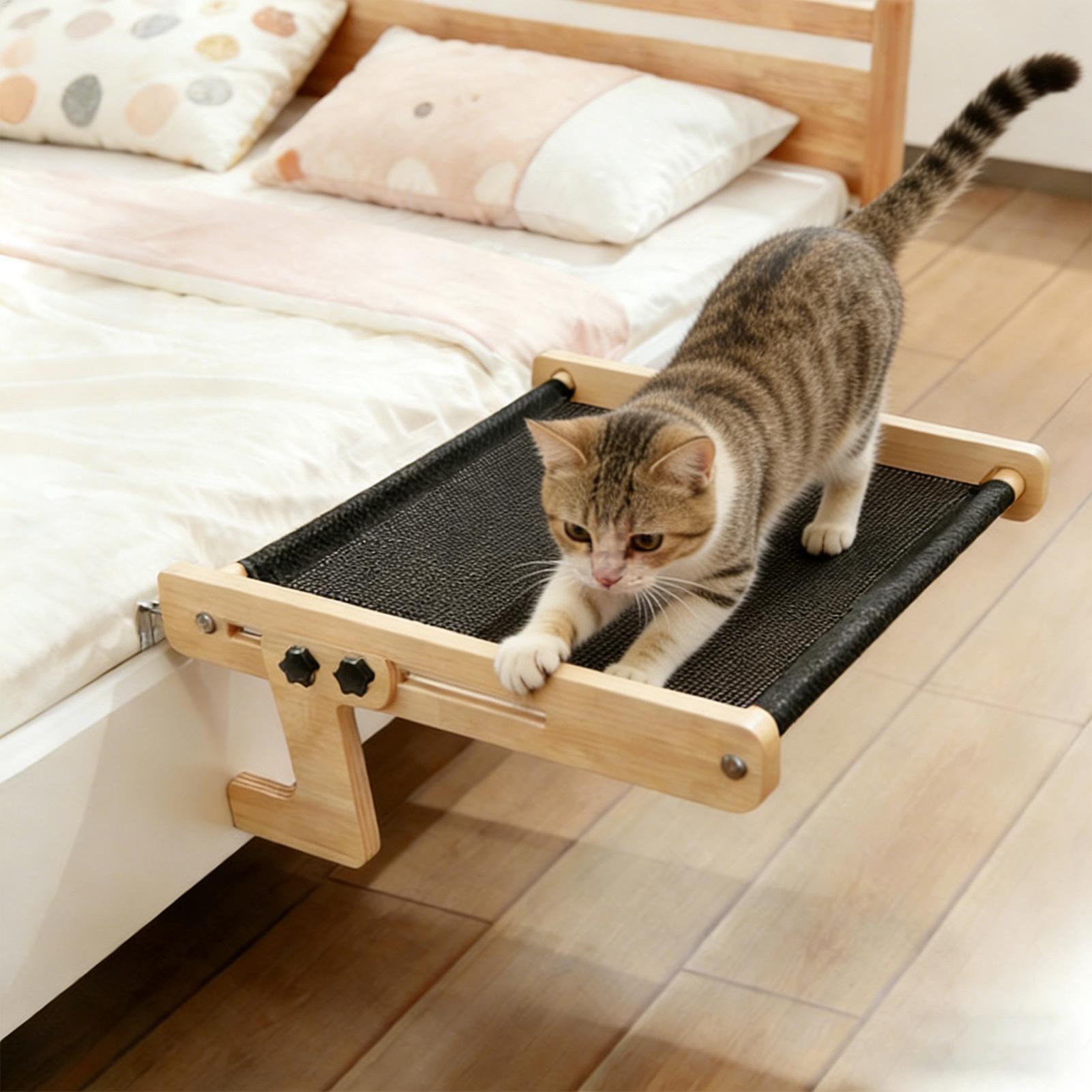 Cat Window Perch - เตียงแมวแบบแขวนหน้าต่าง เฟอร์นิเจอร์สัตว์เลี้ยงในบ้าน ที่นอนแมวแบบแขวนสำหรับบ้าน ฟาร์มเฮาส์ อพาร์ทเมนท์ ห้องนอน