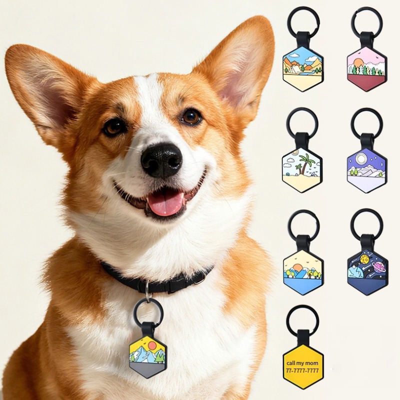 Dog Muzzle Silicone - ป้ายชื่อสัตว์เลี้ยงรูปหกเหลี่ยมซิลิโคนแบบใหม่ ป้ายชื่อสุนัขแบบกันหลุด ป้ายชื่อสัตว์เลี้ยงแบบกำหนดเอง อุปกรณ์สัตว์เลี้ยง ป้ายชื่อสัตว์เลี้ยงแบบส่วนตัว จี้ห้อยคอ