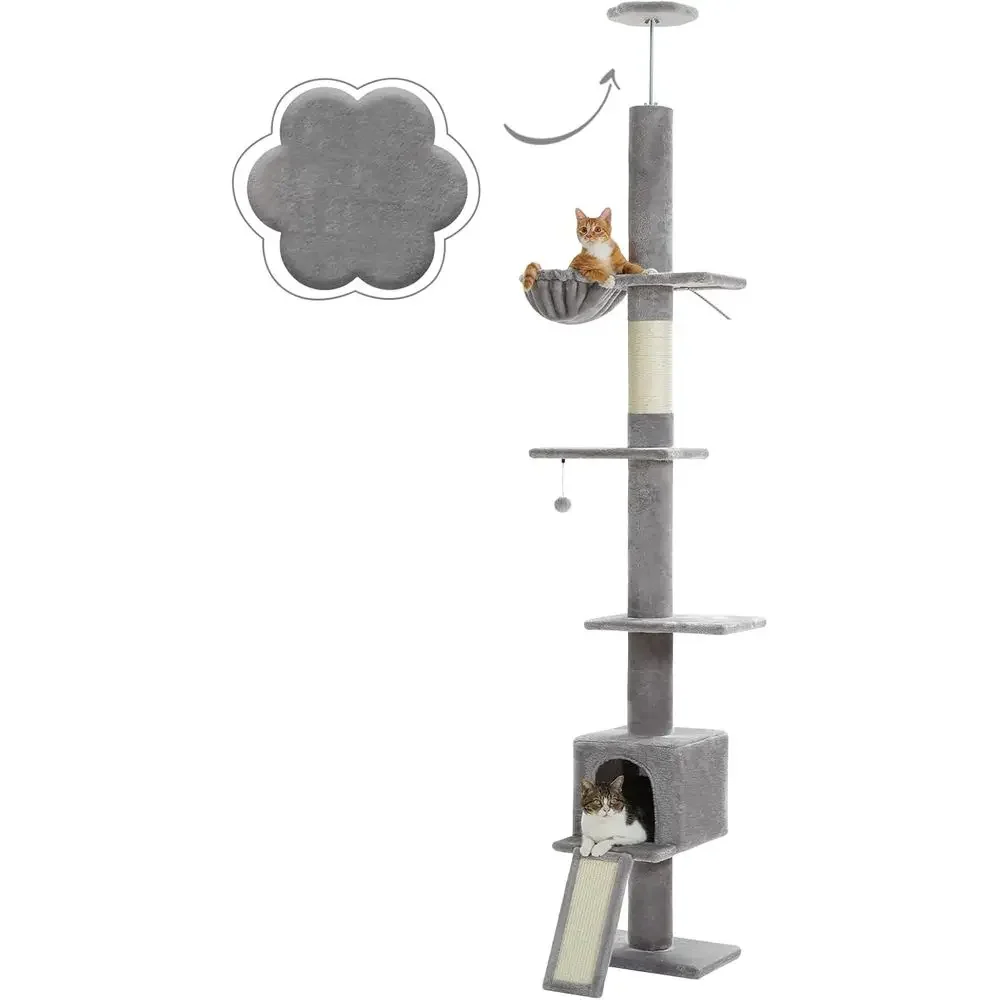 Cat Scratching Post - ต้นไม้แมวปรับระดับได้ 5 ระดับ ความสูง 83-108 ซม.