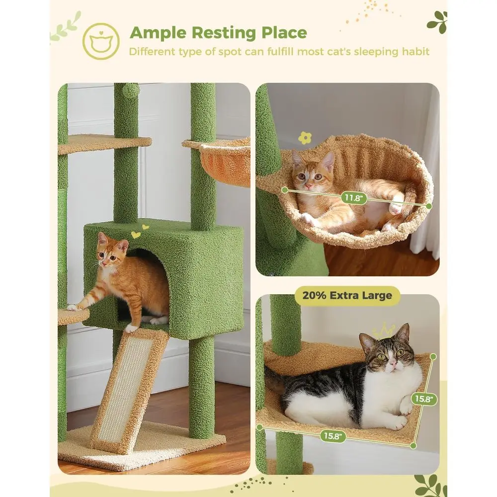 ต้นไม้แมวปรับระดับได้พร้อมคอนโ - Cat Scratching Post บทวิจารณ์และราคา