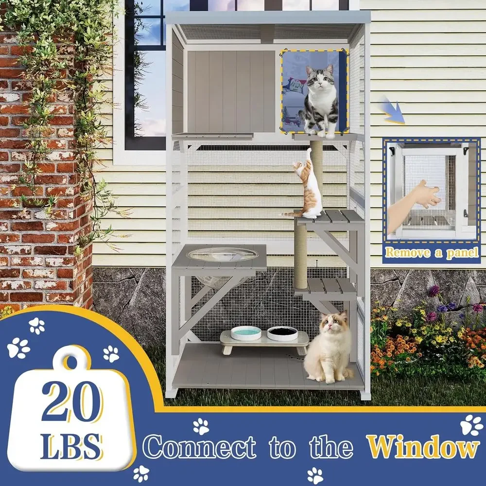 กรงแมวกลางแจ้งแบบมีล้อ พร้อมหน - Cat Scratching Post บทวิจารณ์และราคา