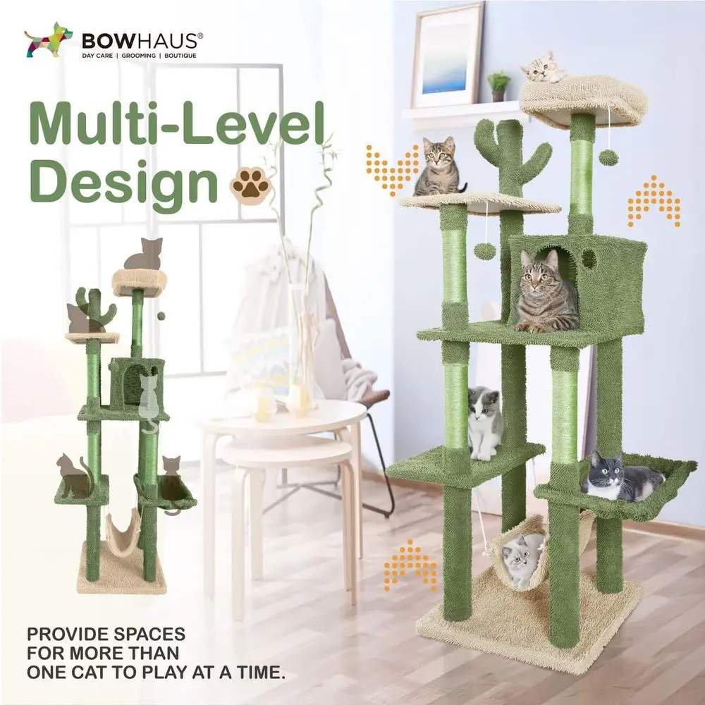 ต้นไม้แมวธีมกระบองเพชรแบบหลายช - Cat Scratching Post บทวิจารณ์และราคา