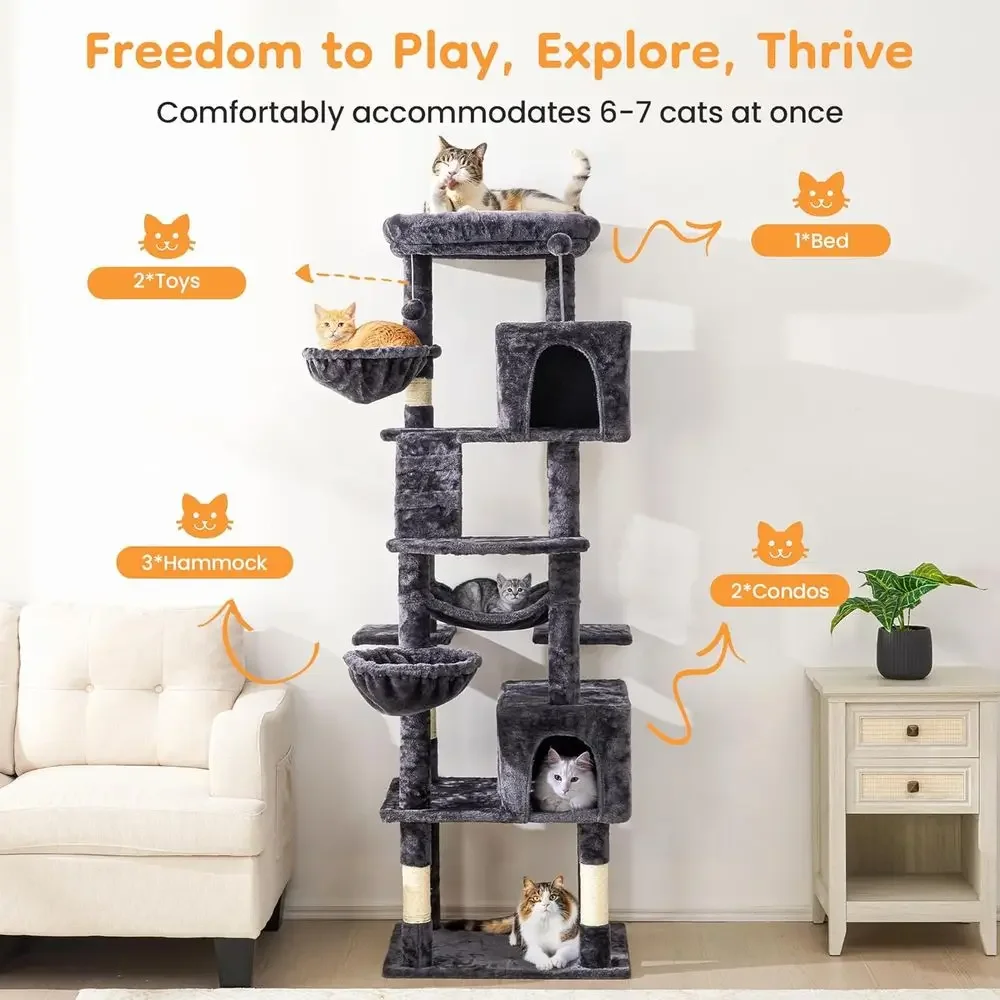 ต้นไม้แมวสูง 74 นิ้ว พร้อมเสาข - Cat Scratching Post บทวิจารณ์และราคา