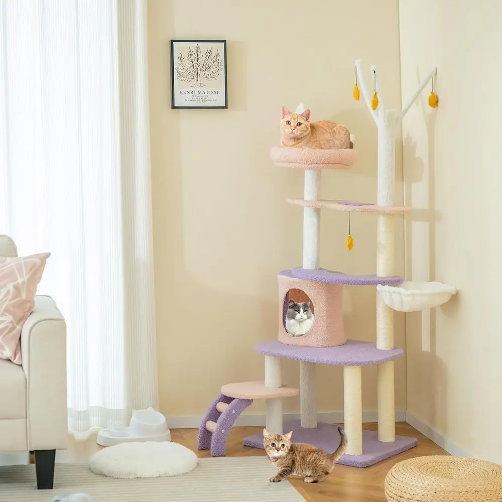 เสาแมวหลายชั้นขนาด 62 นิ้ว พร้ - Cat Scratching Post บทวิจารณ์และราคา