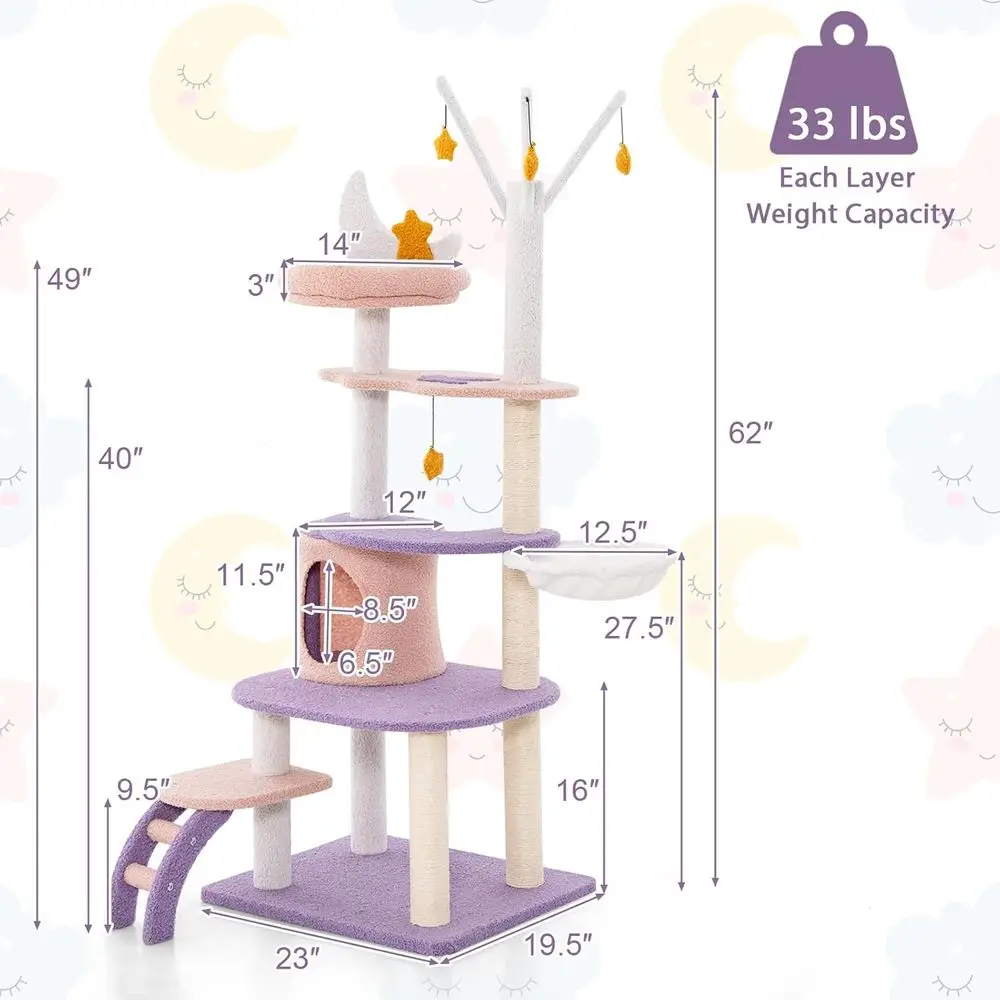 เสาแมวหลายชั้นขนาด 62 นิ้ว พร้ - Cat Scratching Post บทวิจารณ์และราคา