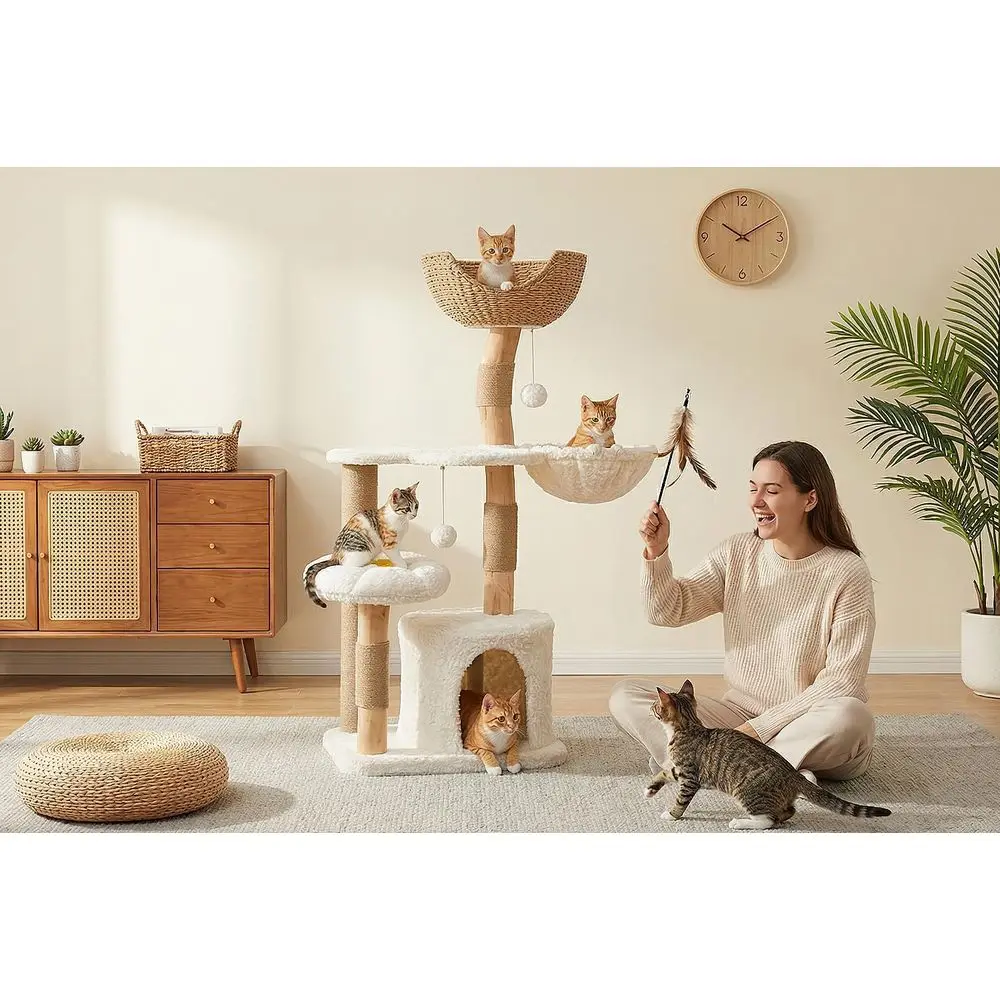 48.5 ตู้แมวไม้เนื้อแข็งขนาดใหญ - Cat Scratching Post บทวิจารณ์และราคา