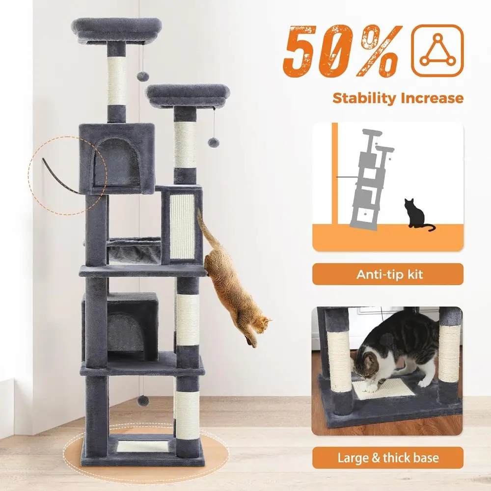 ต้นไม้แมวสูง 70 ซม. พร้อมคอนโด - Cat Scratching Post บทวิจารณ์และราคา