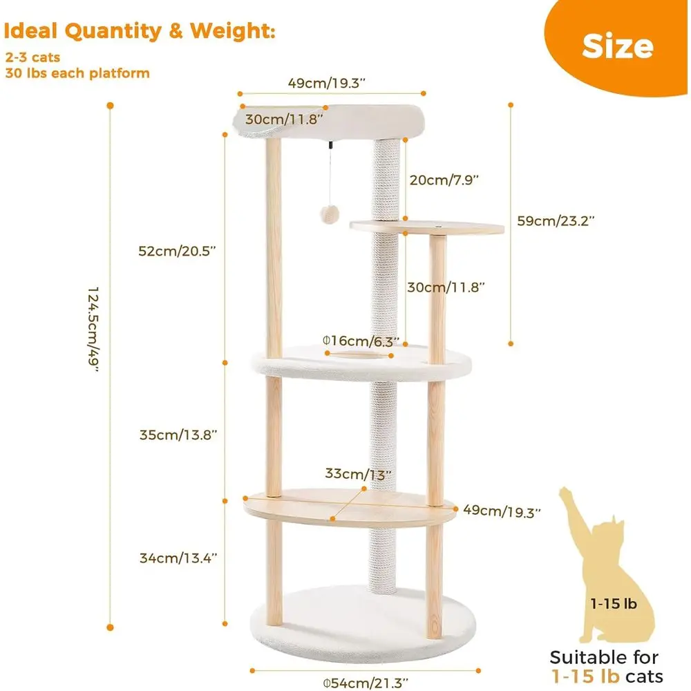 ต้นไม้แมวในร่มสีเบจ 5 ชั้น พร้ - Cat Scratching Post บทวิจารณ์และราคา