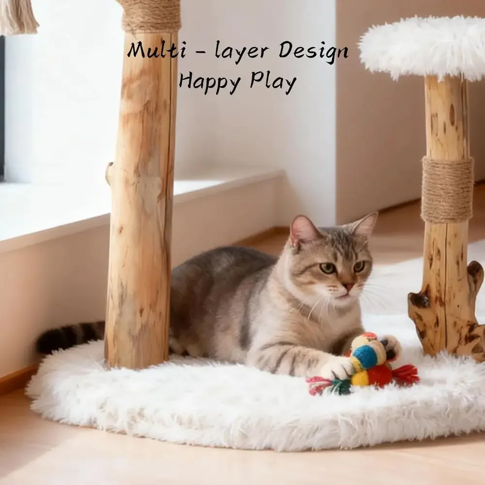 ต้นไม้แมวในบ้านพร้อมกิ่งไม้ธรร - Cat Scratching Post บทวิจารณ์และราคา
