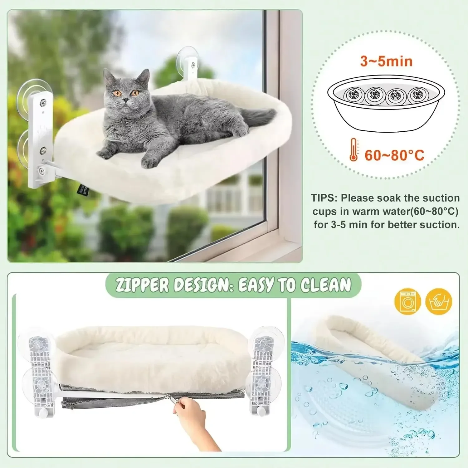 เปลแมวแบบแขวนหน้าต่างพร้อมถ้วย - Cat Window Perch บทวิจารณ์และราคา