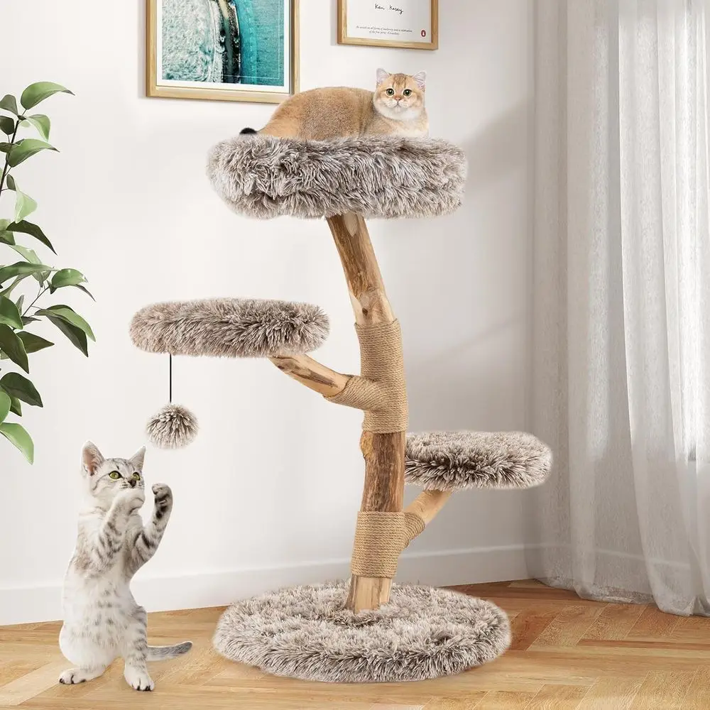 หอแมวไม้หลายชั้นพร้อมเสาข่วน,  - Cat Scratching Post บทวิจารณ์และราคา