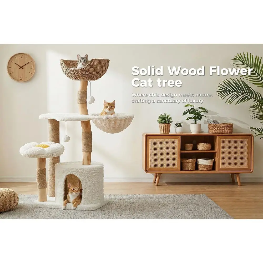 เสาแมวไม้เนื้อแข็งสูง 48.5 นิ้ - Cat Scratching Post บทวิจารณ์และราคา