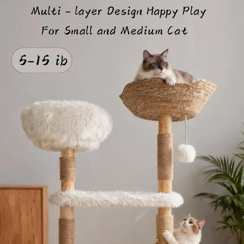 เสาแมวไม้ธรรมชาติพร้อมเสาข่วนซ - Cat Scratching Post บทวิจารณ์และราคา