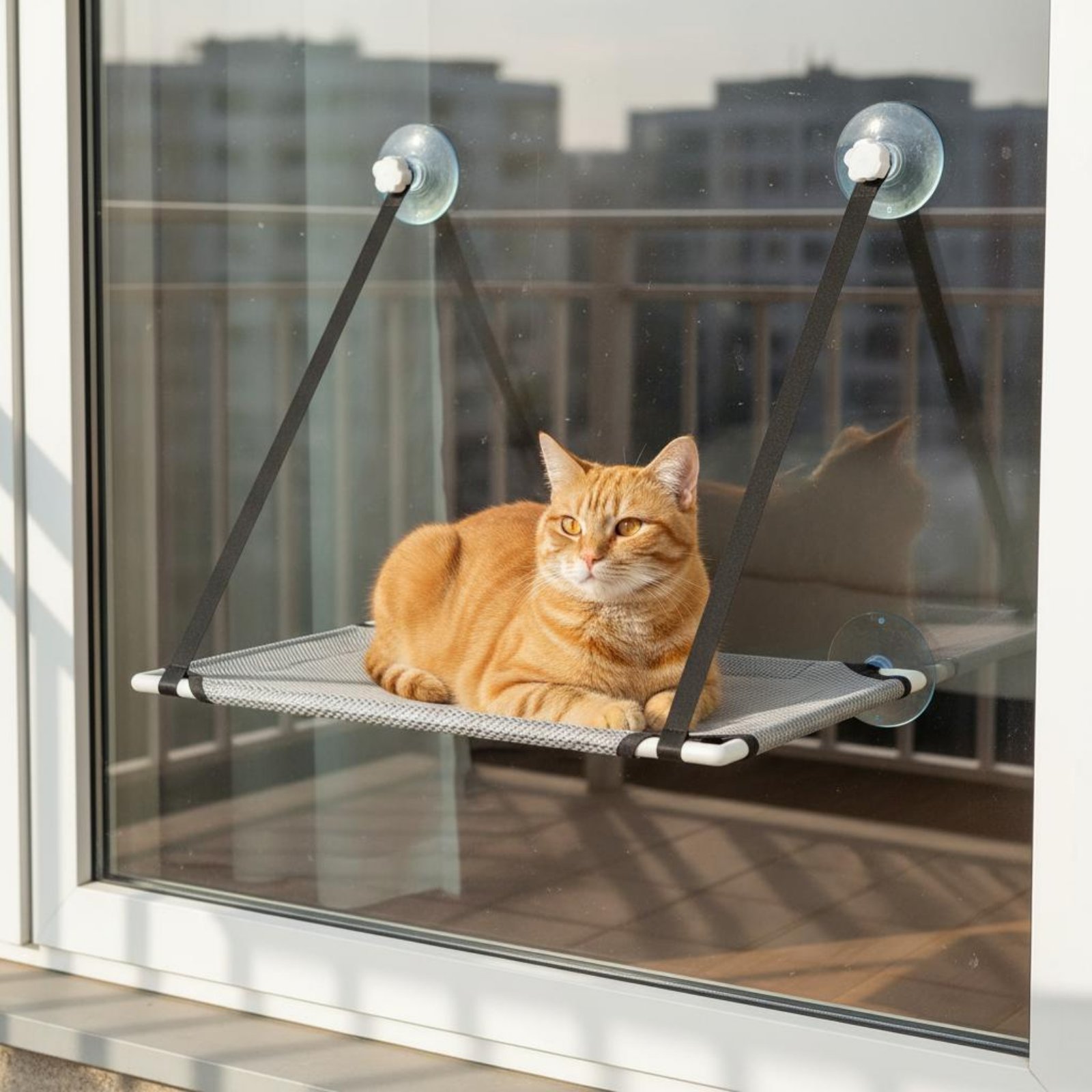 ที่นั่งแมวติดหน้าต่าง ประหยัดพ - Cat Window Perch บทวิจารณ์และราคา